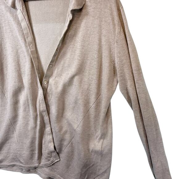 POETRY 100% Linen Button Front Cardigan Womens Top SIZE 12 Tan Neutral Classic - Picture 6 of 9